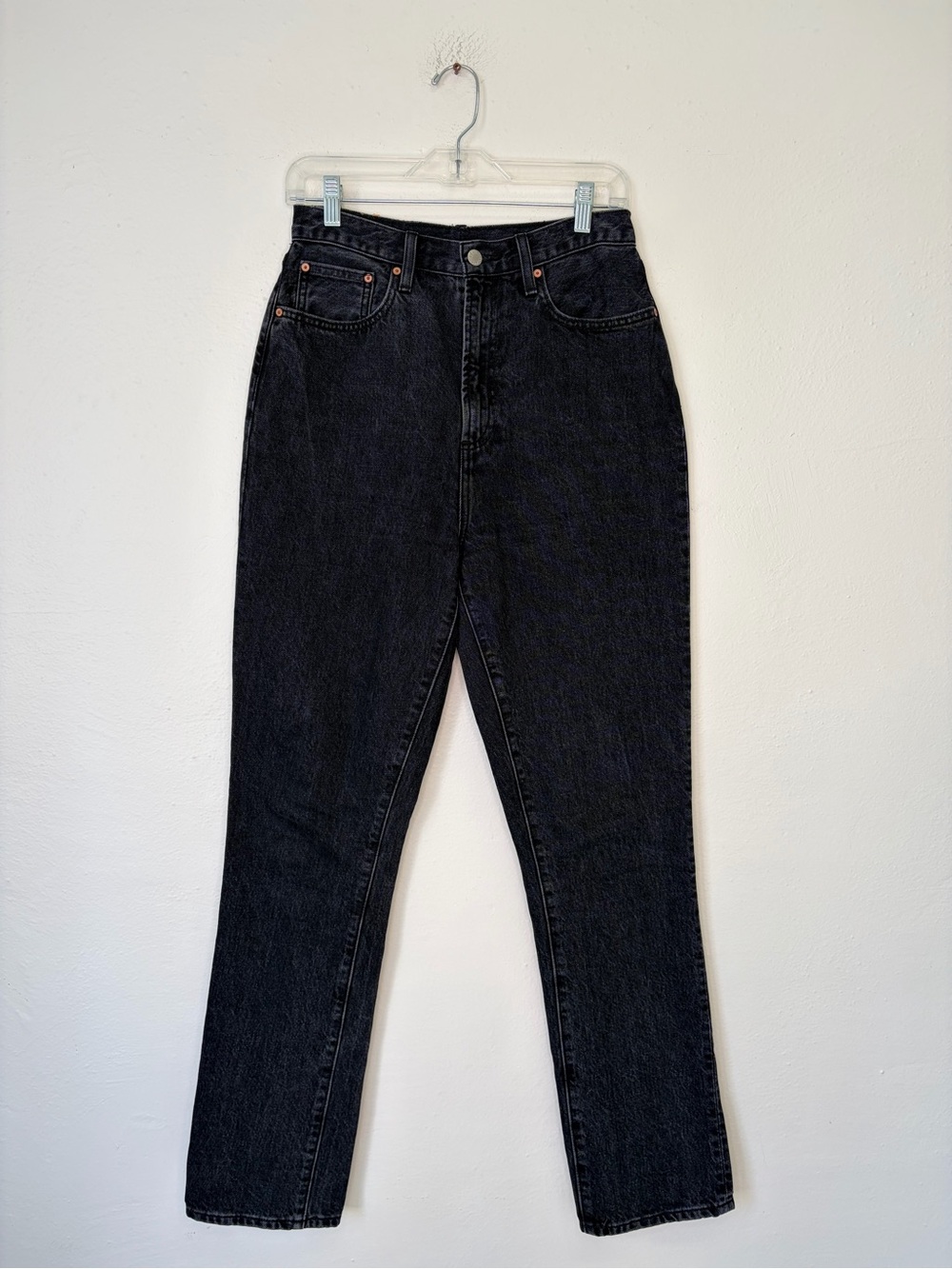 Denim Forum High-Rise Black Straight-Leg Jeans
